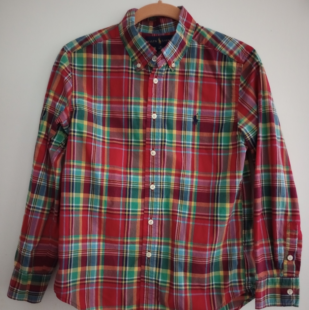Boys Ralph Lauren Bottom down Shirt size M 10/12